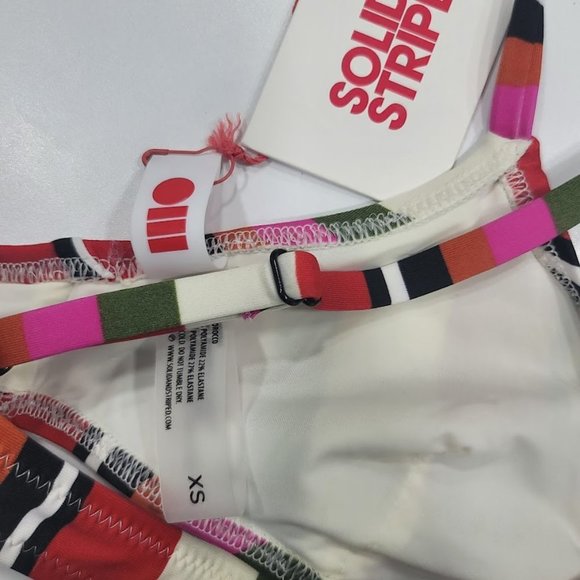 Solid & Striped The Cora Bikini Top Watermelon Stripe Sz XS - Picture 5 of 7